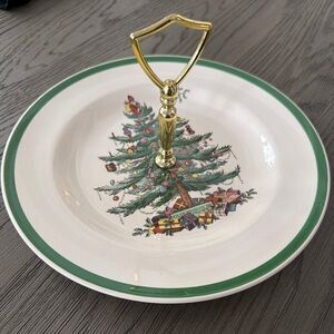 Vintage Spode Christmas Tree Tidbit Tray – Made in England (S3324-D)